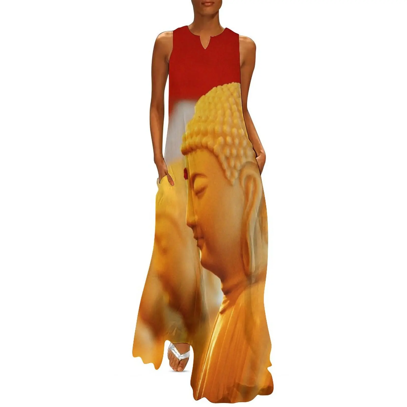 Buddha Statue art Long Dress evening dresses luxury 2025 women's luxury party dress Woman clothing Women long dress