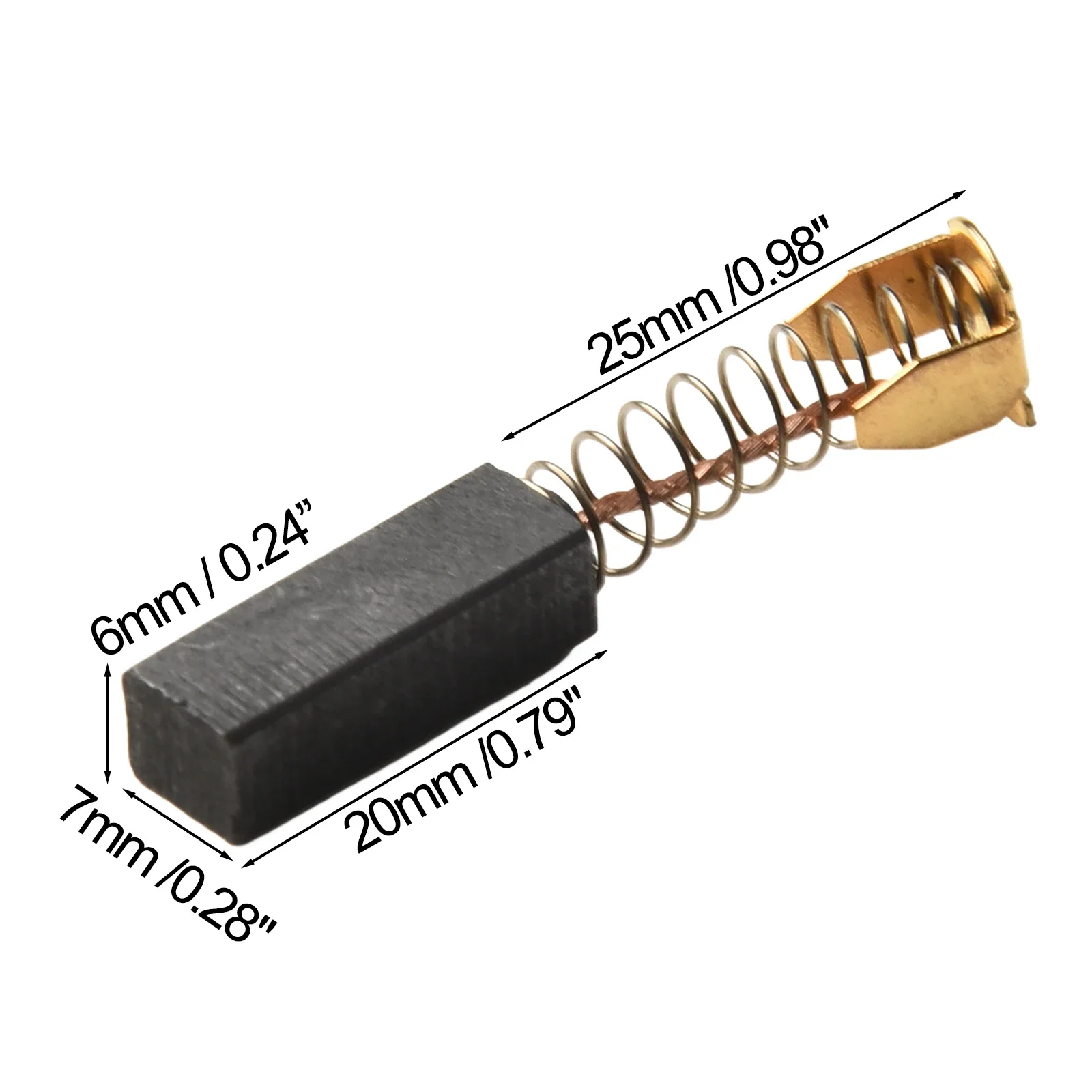 Carbon Brushes for Electric Motors 20mm x 7mm x 6mm pack of 4 Suitable for fan motors cutting saws and angle grinders