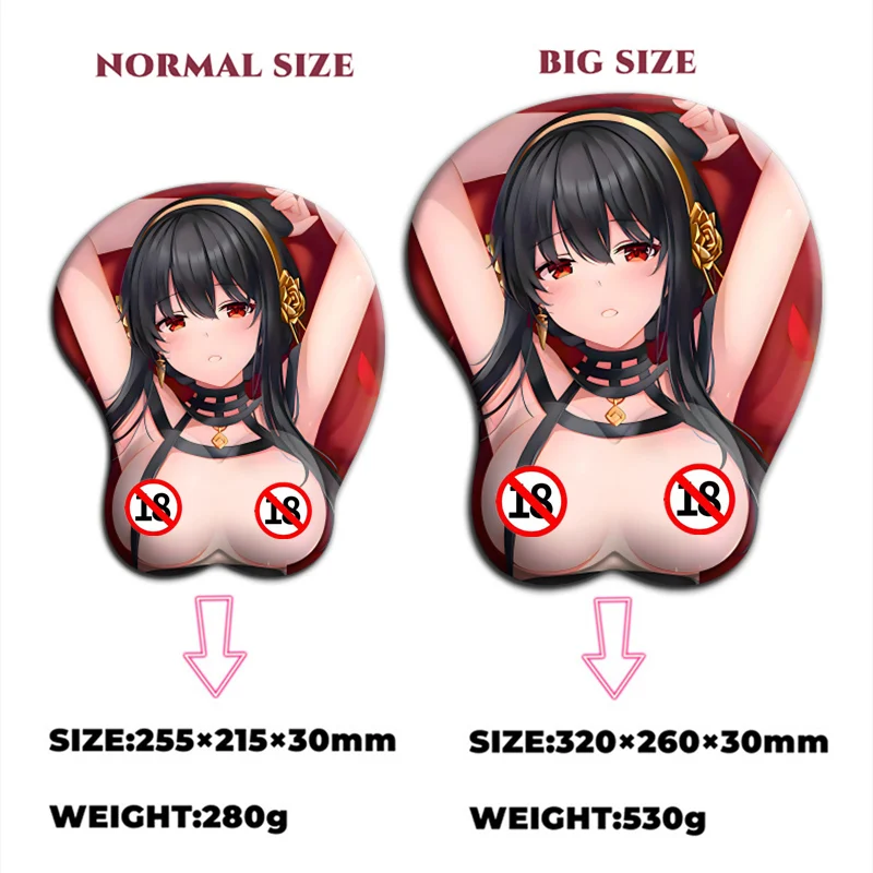 

SPY FAMILY Yor Briar 3D Oppai Anime Yor Forger Big Breasts Mousepad with Wrist Rest Mouse Pad for Pc Gamer