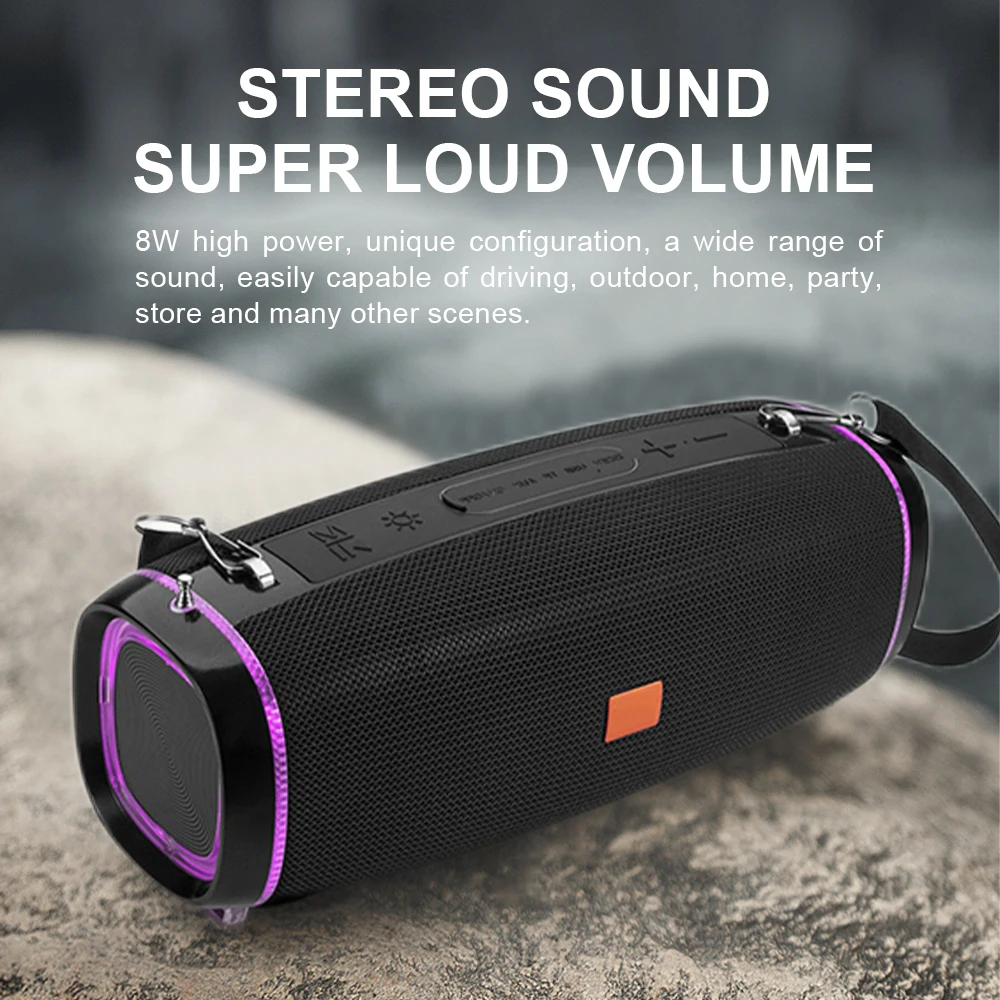 Portable Best Wireless Speaker Loud Stereo Sound Outdoor Speaker Super Bass Creative Music Speaker with Colorful Lights