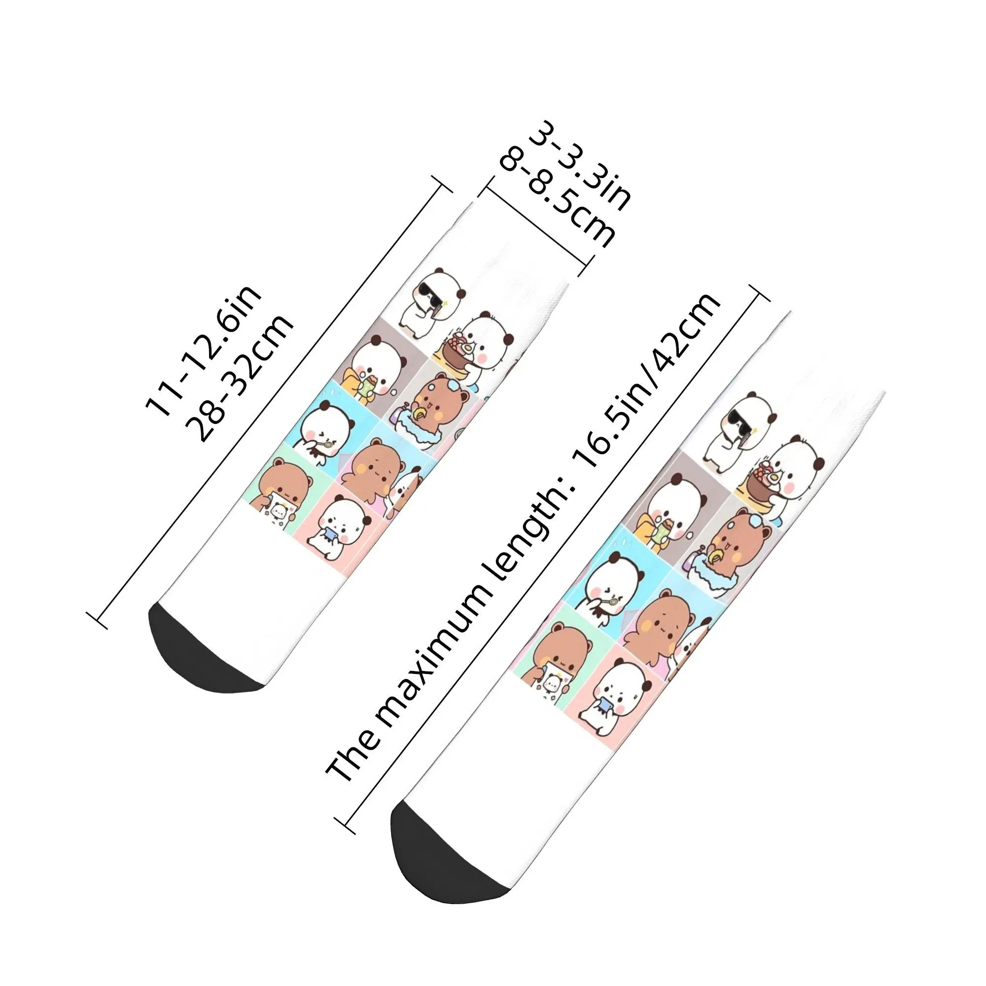 Toutes saisons bubu dudu-Panda Bear Hugs Love Chaussettes Harajuku Sport Tube central Chaussettes doux Hip Hop Bas pour hommes femmes