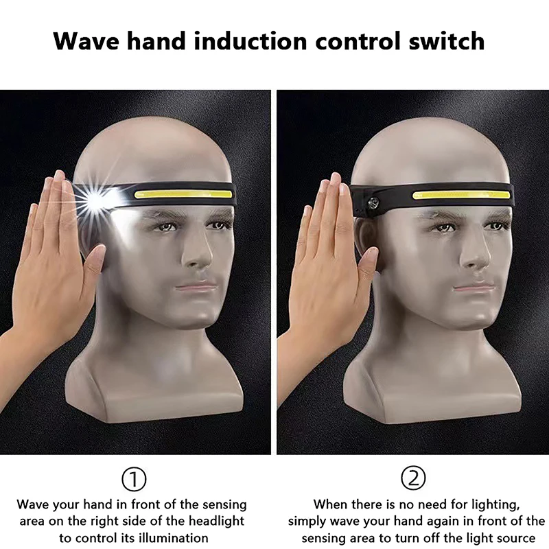Head Led Light Sensor HeadLight USB Rechargeable Head Torch Light Front Led Head Flashlight Super Bright Waterproof Headlamp
