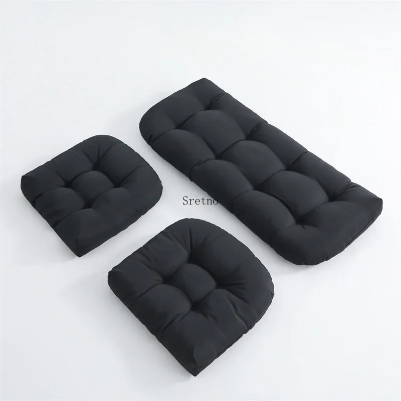 SRETNO Thickened Garden Chair Cushion Waterproof and Sunproof Home Leisure Cushions,Combination Rattan Chair Cushion 3 Piece Set