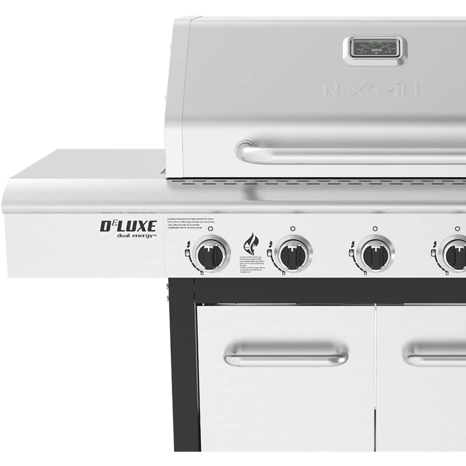 Deluxe 5-Burner Propane Barbecue Gas Grill with Side Table and Ceramic Searing Side Burner, 771 sq. in., 75000 BTUs