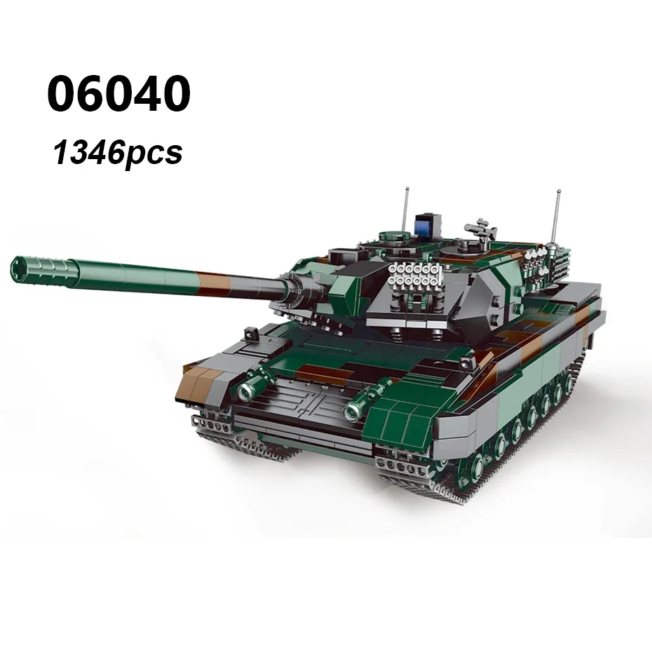 DIY Duitsland Militaire Serie HX-8 Elefant Tractor PZH2000 Kanon Luipaard Tank Lars-2 Rocket Launcher Bouwstenen Bricks - afbeelding 1