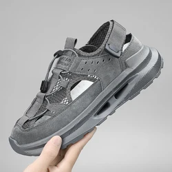 2023 Summer  Men's New Style Outdoor  Heightening  Breathable  Sandals Black  Teenagers Casual men's shoes