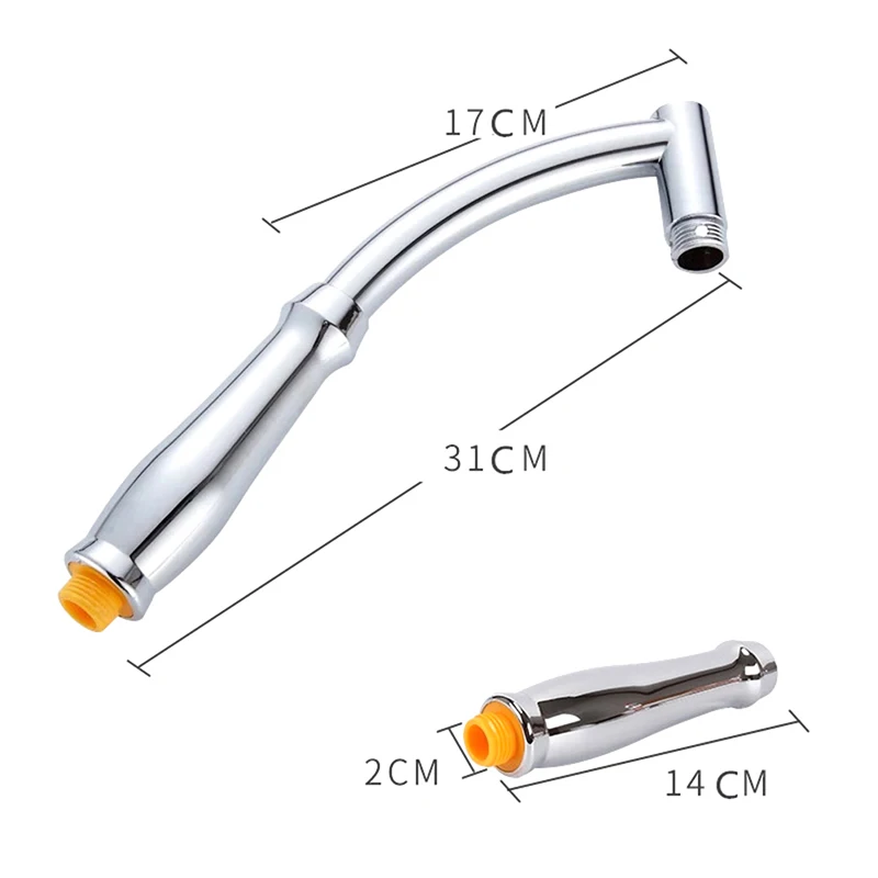 Shower Head Extension Arm Hand Hold Adjustable Extender Angled Shower Arm Kit Chrome Sprinkle Parts For Bathroom