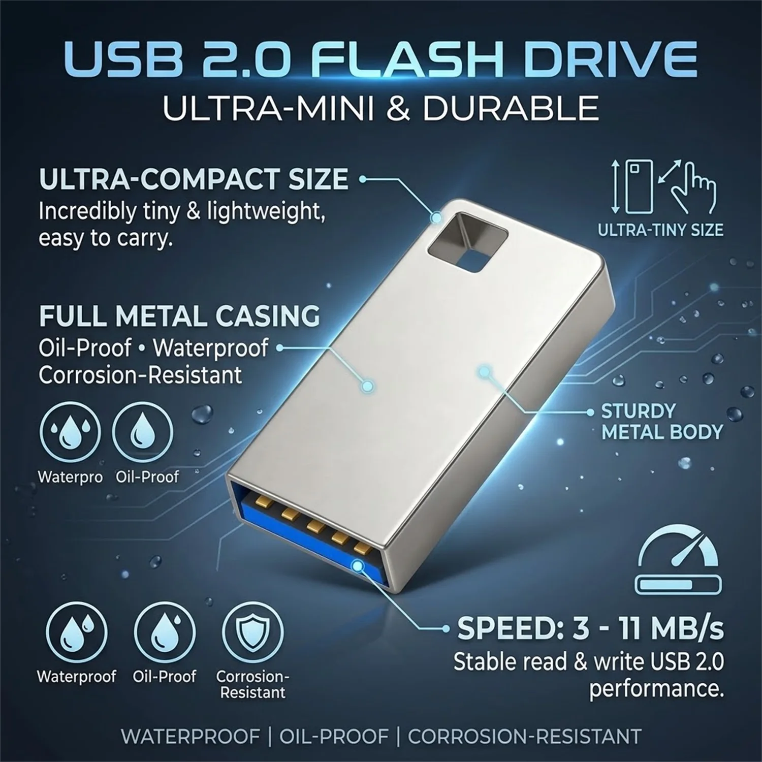 Hot USB 2.0 Flash Drive 128GB 64GB Metal Steel Pen Drive 16GB 32GB Memory Memori Cel USB Stick High Speed Pendrive U Disk