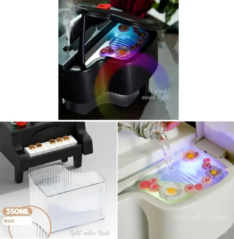 Piano Diffuser 350ml Essential Oil Diffuser Cool Misting Piano with Remote N58D