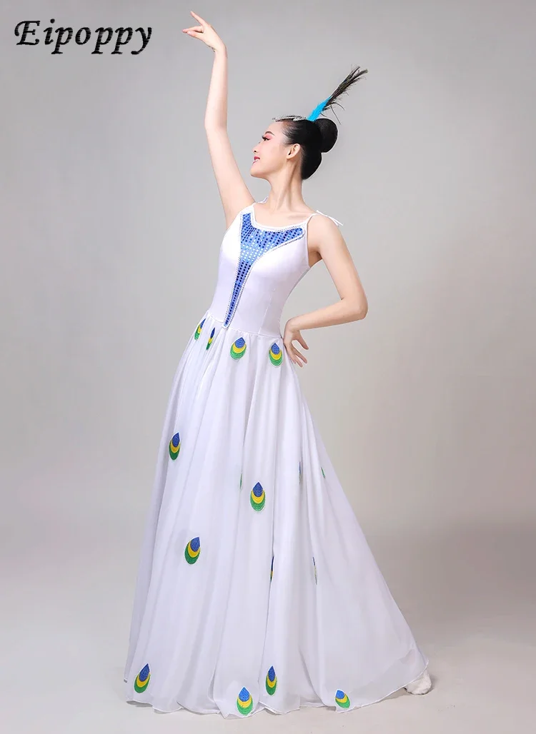 New Peacock Dance Large Swing Skirt Adult Performance Wear Dai Opening Dance Performance Dancing Dress