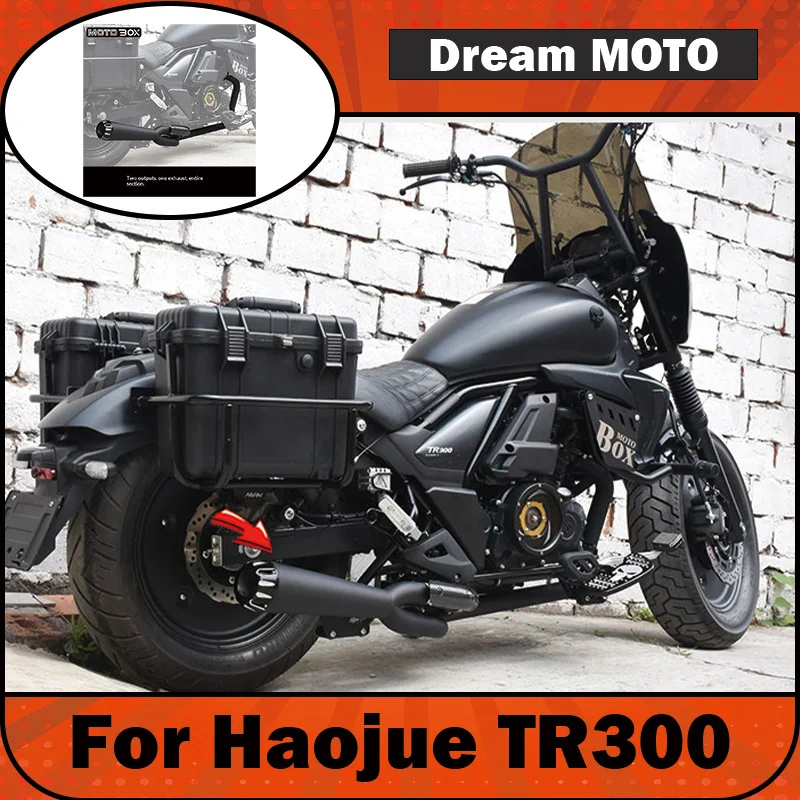 【Premium】For Haojue TR300 modification: Right-side dual-exhaust system with a single outlet each. Provides deep, rich sound. Cus