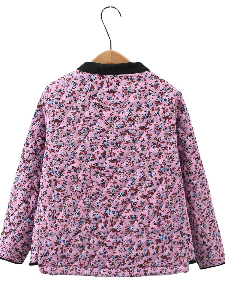 Plus Size Dameskleding Verdikte Jas Met Bloemen Katoenen Jas Met Verdikte Katoenen Laag In Het Midden Van De Winter Warm Jasje