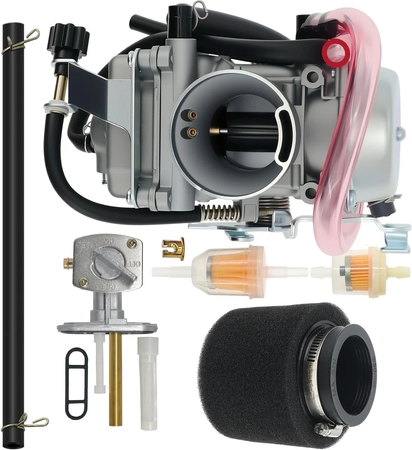 KLF300 Carburetor Fit for Kawasaki Bayou 300 KLF300 KLF300A 1986-1987,Air Filter Fuel Petcock Valve