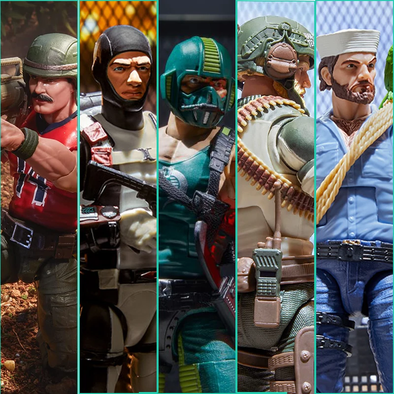 Figura de acción genuina G.I.Joe GIJoe Shipwreck, Dunos L Bazooka Katzenbogen, Craig Rock N Roll Mcconnel, Cobra Copperhead de 6 pulgadas