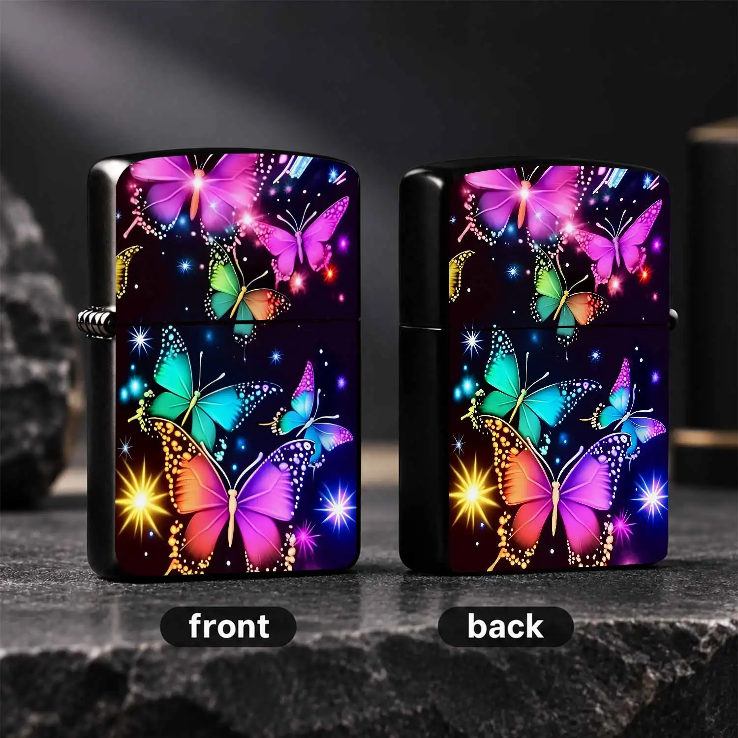 Colorful Dream Starlightportable Lighter, Glowing Neon Fantasypattern Decor, Delicate Eye-Catching Practical Accessory For Daily Outdoor Home Use, Ideal Thoughtful Gift For Festivals And Gatherings, Vibrant Decorative P A Humorous And Inter
