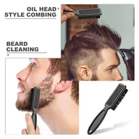 Soft Hair Cleaning Brush Set Barber Neck Duster with Plastic Handle Hairdressing Carving Shape Head Cleaning Tool 6