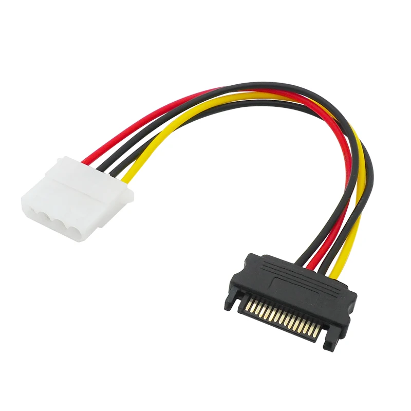 

1pc SATA TO IDE Power Cable 15 Pin SATA Male to Molex IDE 4 Pin Female Cable Adapter Hot sale