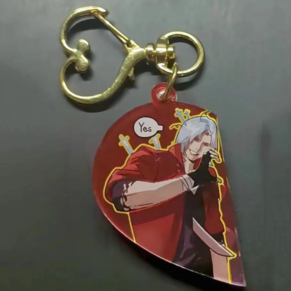 Anime Devil May Cry Vergil Cosplay Key Chain Acrylic Keychains Magnetic Backpack Pendant Keyring Jewelry Accessories Ornament