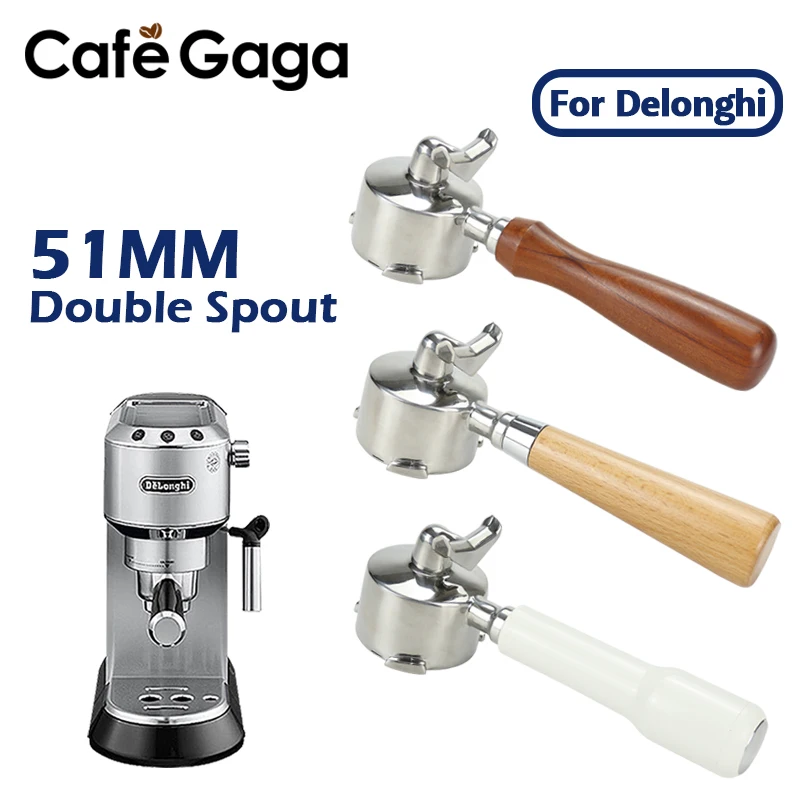 Coffee Bottomless Portafilter 51mm Naked for Delonghi EC680 EC685 EC200 Filter Basket Espresso Machine Accessories Barista Tools