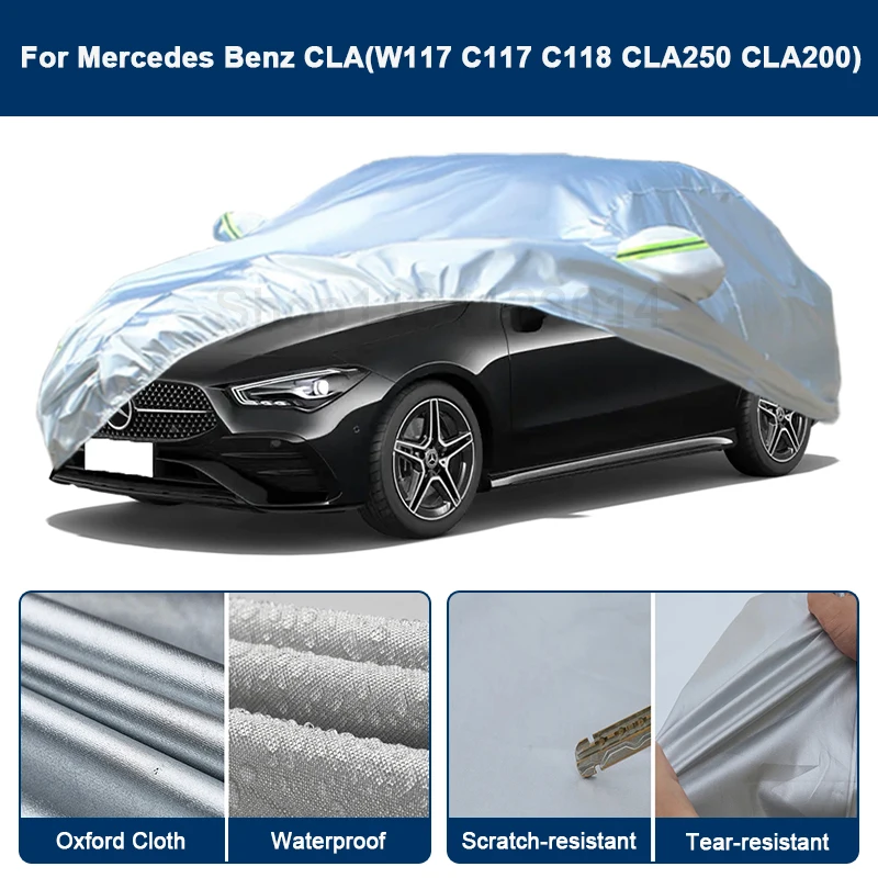 

Outdoor Full Car Cover For Benz CLA W117 C117 C118 CLA250 with Reflective Strips Waterproof Snowproof Dustproof UV Protection