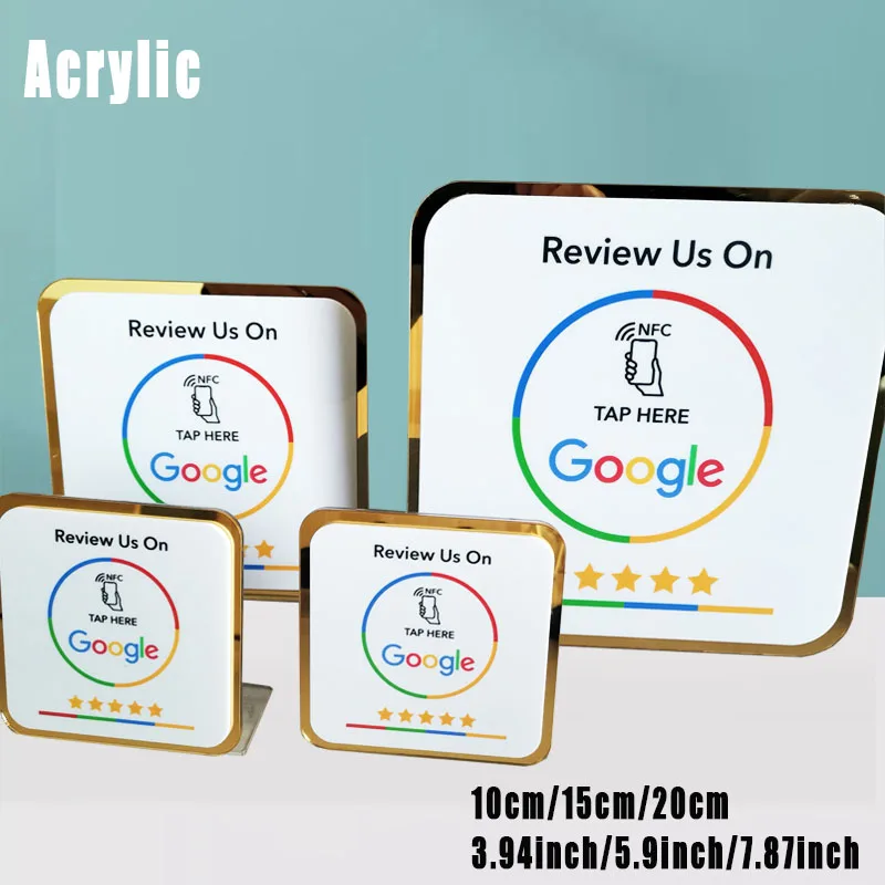 

NFC Induction Acrylic Google Review QR Code Sign Customized Social Media Board