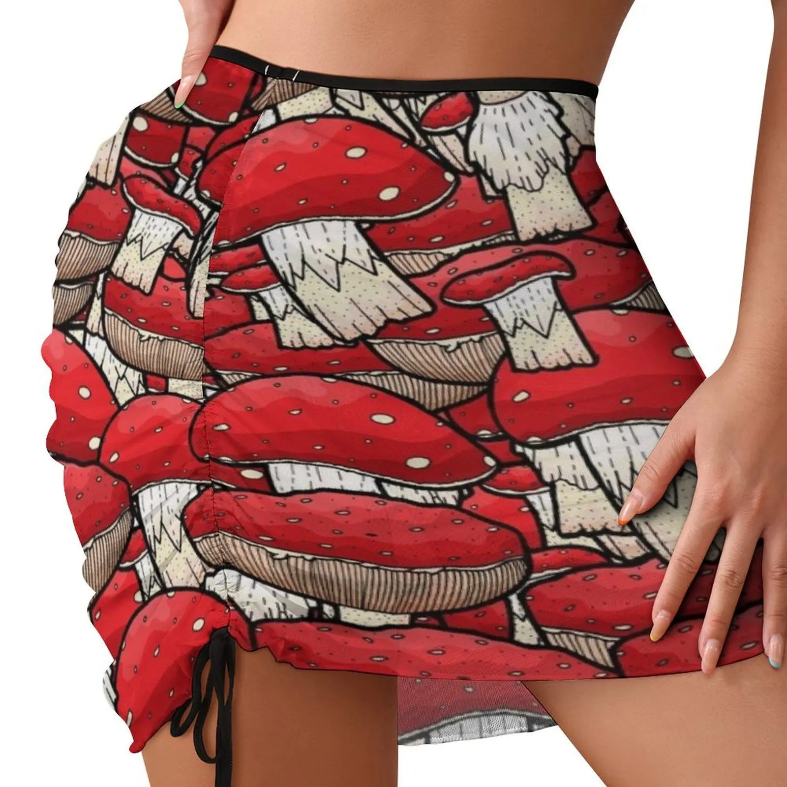 

Red Mushrooms Beach Skirt japanese fashion summer skirts