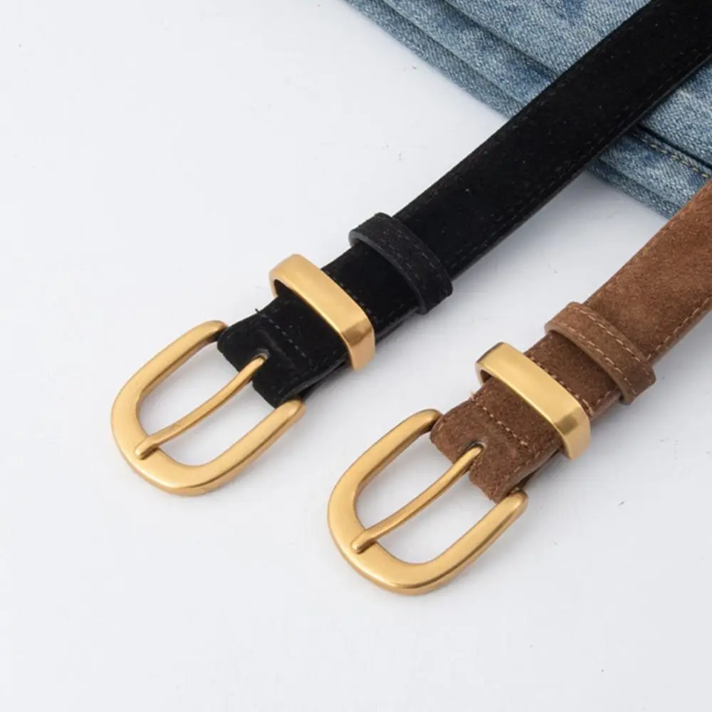 

Fashion Luxury Design Suede Leather Belt Casual Trendy Business Waist Strap Versatile Trouser Dress Belts