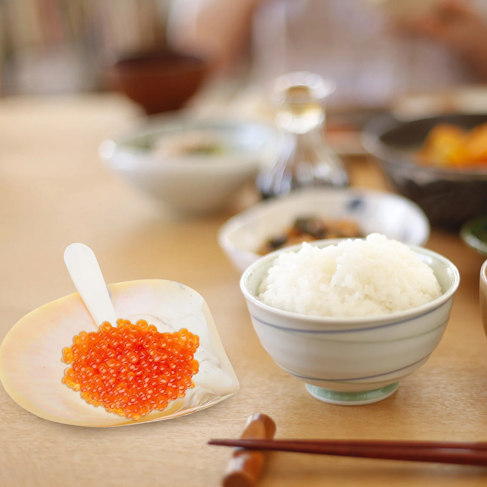 

1 комплект, нежный держатель для икры, украшение из натуральной ракушки, изысканный декор для рабочего стола, легко чистится, гладкая поверхность, глянцевое ремесло