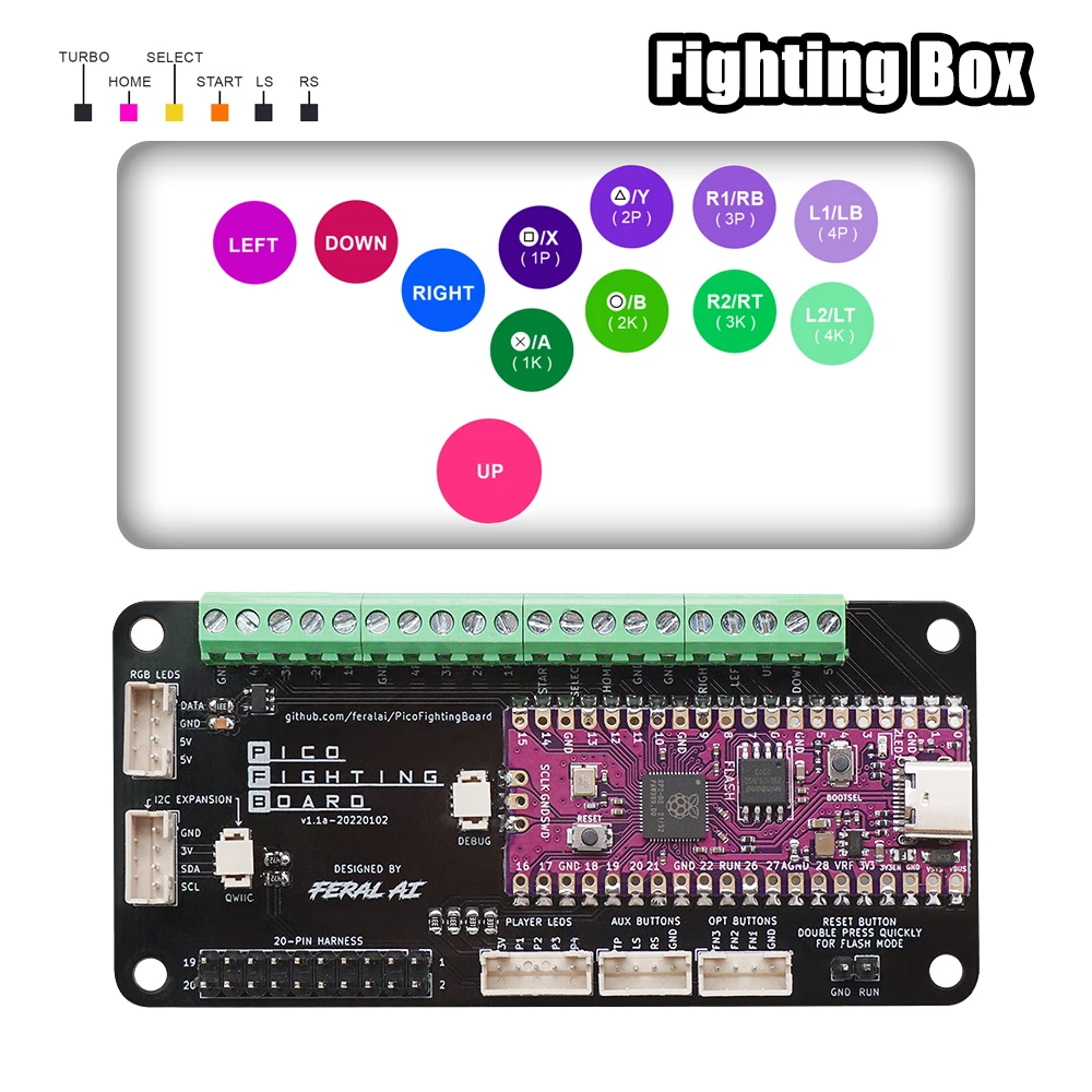 Fighting Board GP2040-CE Based on Raspberry Pico Gamepad Arcade Joystick For Nintendo Switch PS3 PC Main Control Module Keyboard