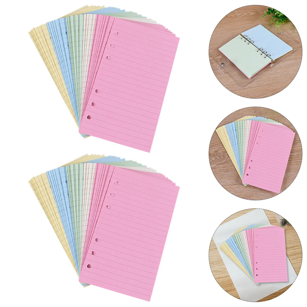 2 Stuks A6 Zes-Gat Kladblok Refill Papier Gladde Vulvullers Voor Kantoor School Dagelijkse Planner Agenda Losbladige vervanging