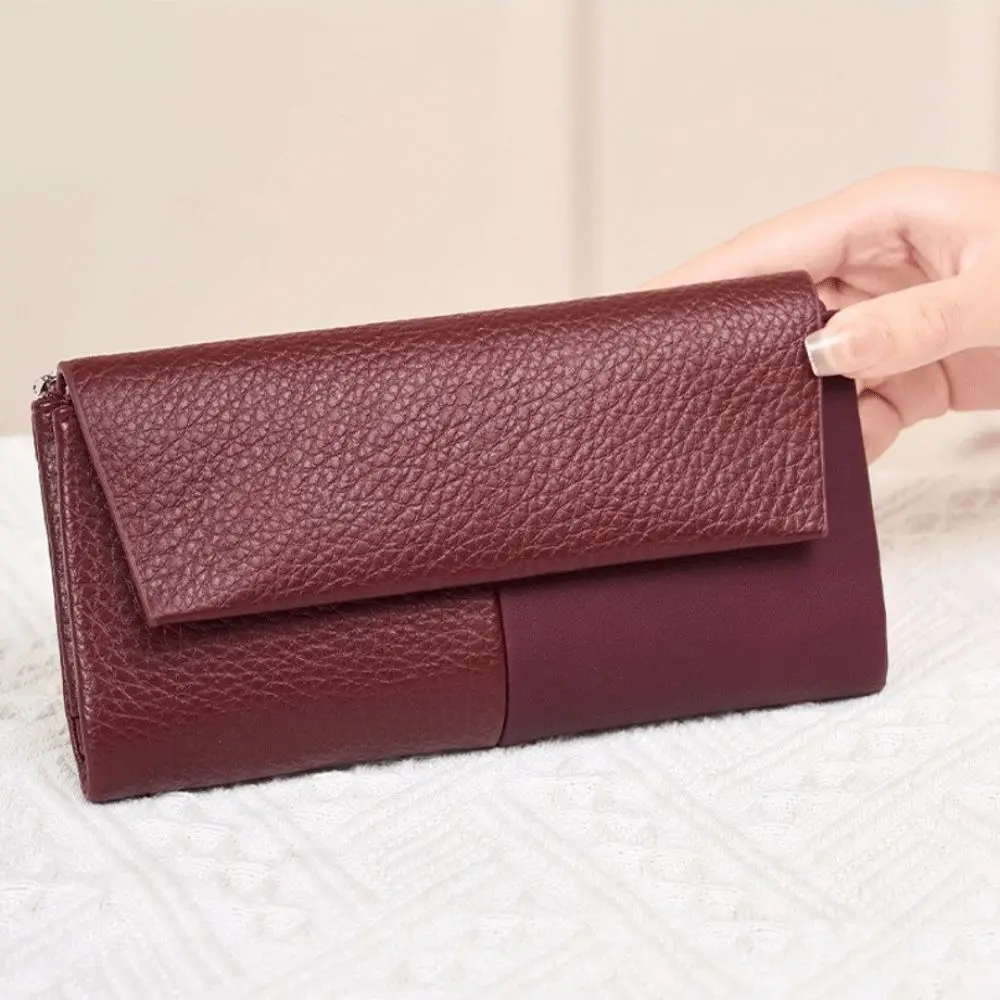 High Quality Long Women's Wallet RFID Blocking Multi-Pocket PU Leather Clutch Portable Tri-Fold Wallet For Women