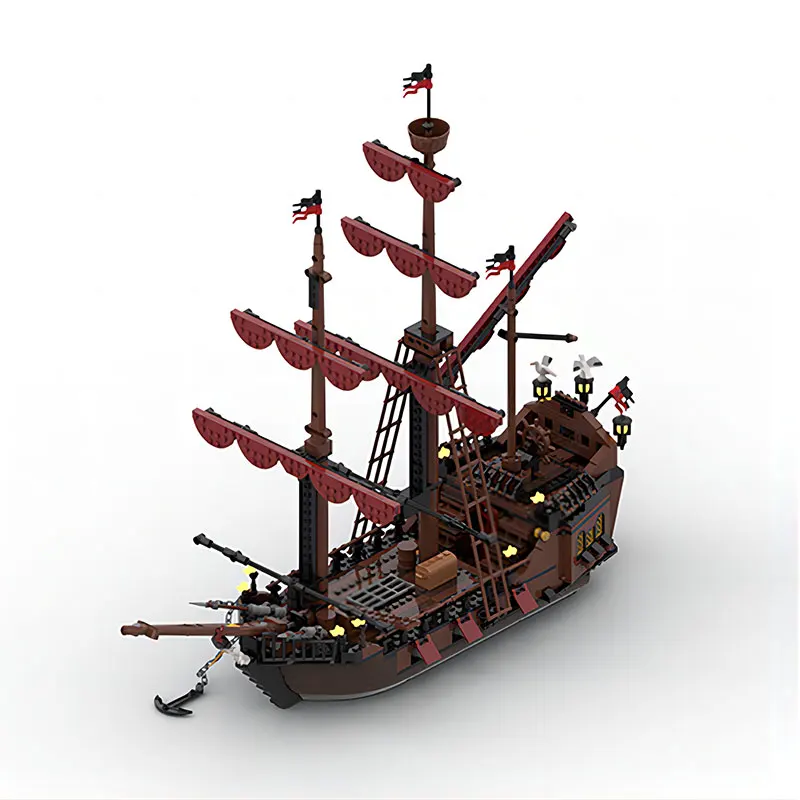 MOC traffic Series 1089PCS Medieval pirate ships Puzzle Block Toy Small Particle Splicing Set Holiday Birthday Gift