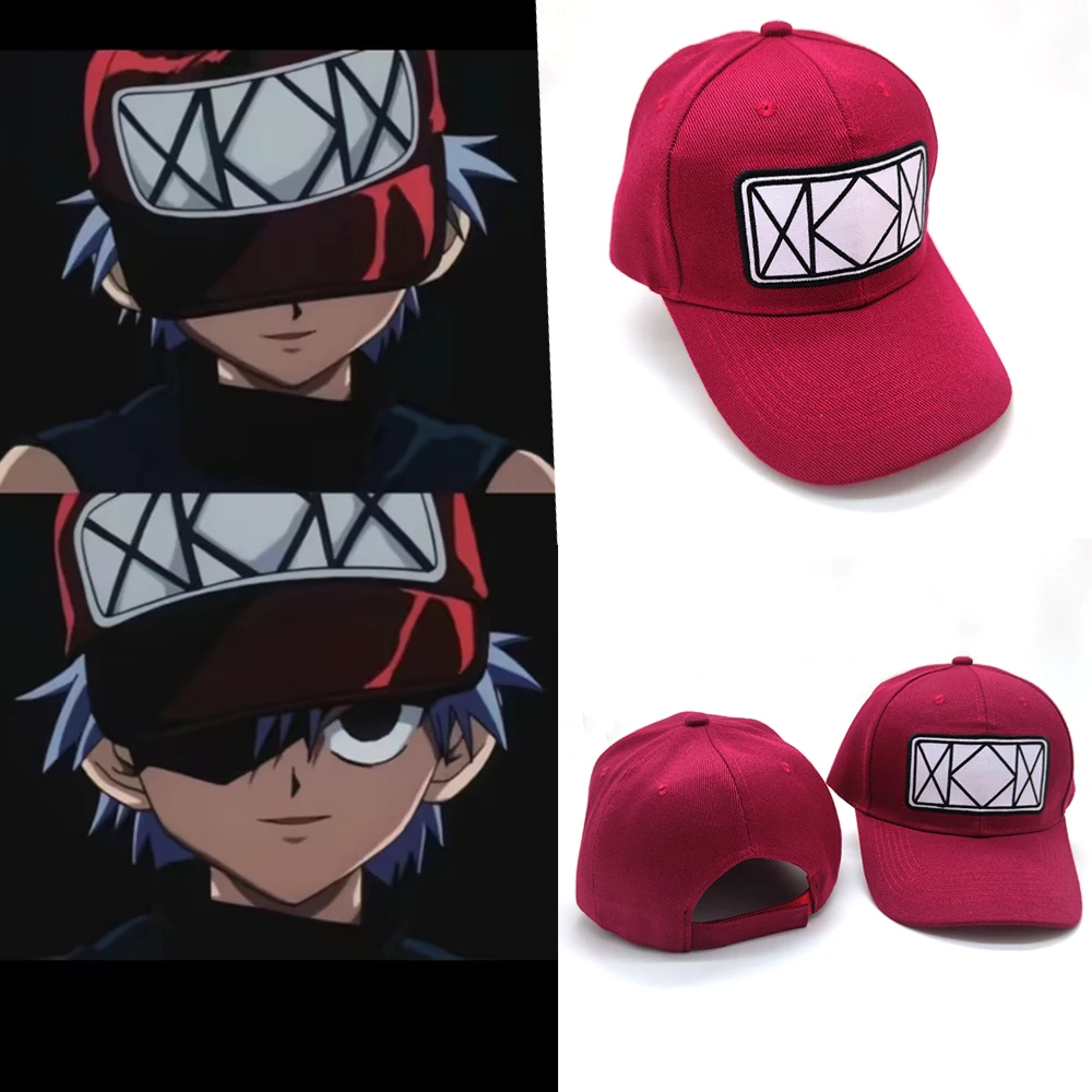 Cosplay Cartoon Hat Anime 'Hunter x Hunter' Red Hat Unisex Adjustable Embroidered Outdoor Cycling Baseball Cap