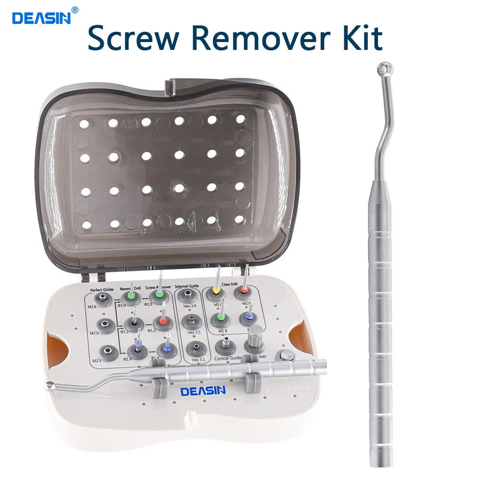 Dental Screw Implant Remover kit Claw Reverse Tap Drill Driver Impalnt Broken Extractor Φ0.1/1.2/1.4