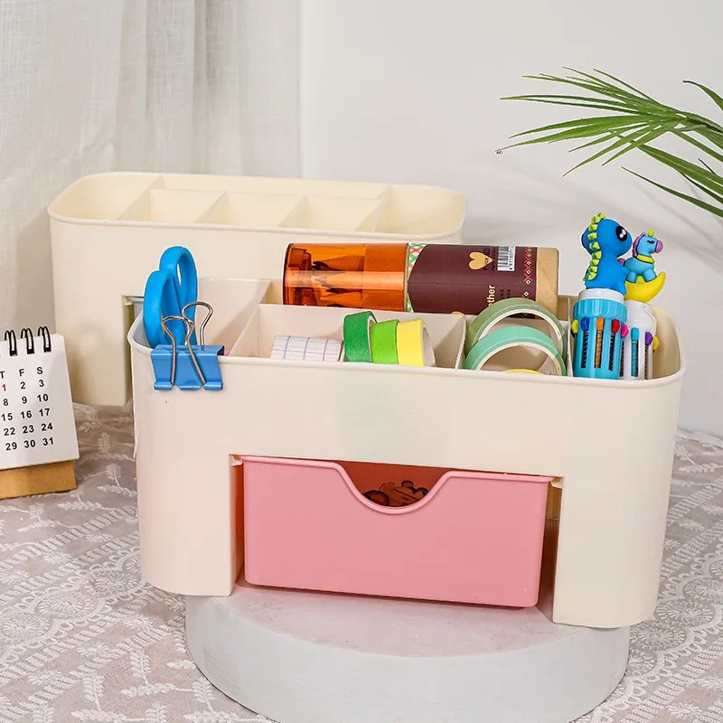 Eenvoudige Desktop Opbergdoos Student Briefpapier Sorteren Rekken Lade Cosmetische Box