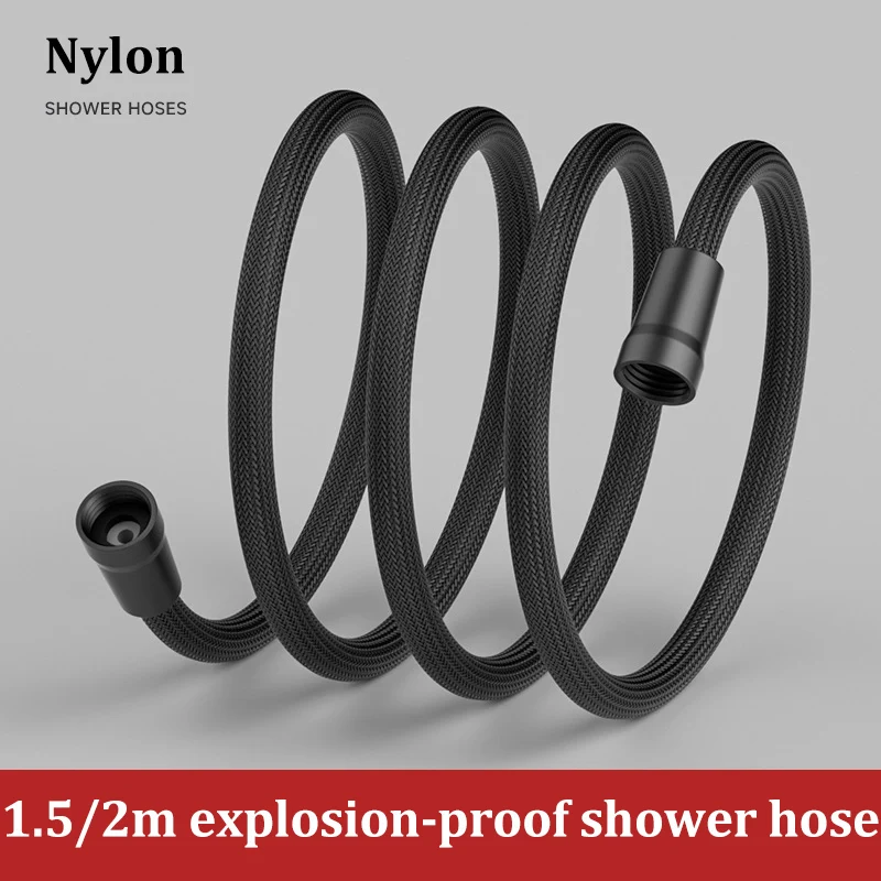  G1/2 Flexible Shower Hose 1.5m/2m High Quality Anti-Explosion Bathroom Shower Head Pipe Replacement Parts