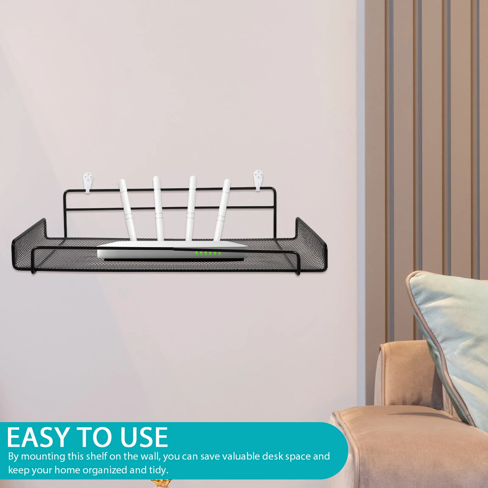 라우터 선반 벽걸이 철재 대용량 선반 거실 침실 욕실용 무타공