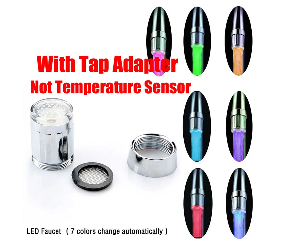 Shower Night Light Lamp Sensor Hydropower Led Lights Faucet Head Temperature Detectable Night Lights For Bathroom Multiple Color