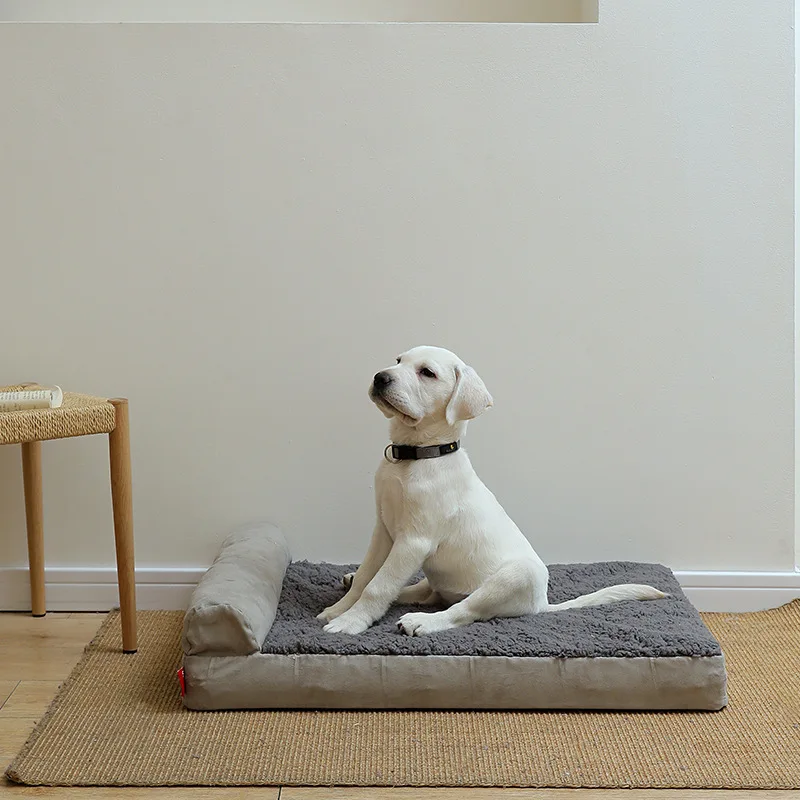 Backrest Design Memory Foam Pet Bed Waterproof Removable Washable Soft Comfortable Dog Cat Nest Pad