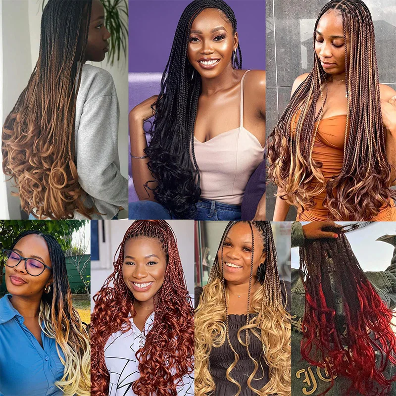 Synthetic heat-resistant 18-inch African female dirty braid wig finished crochet hair ponytail ponytail 16pcs/bundle