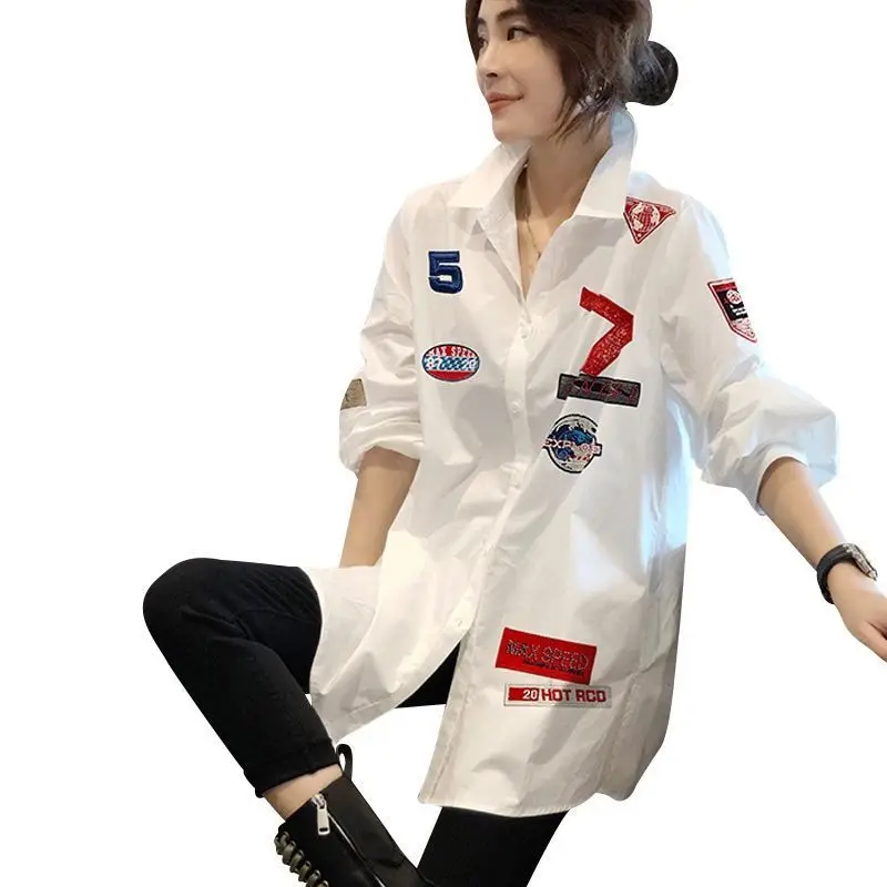 

Women's Clothes Spring and Summer White Shirt Long Sleeve Interior Fashion Design Sense Niche Loose Fashion Brand Tops