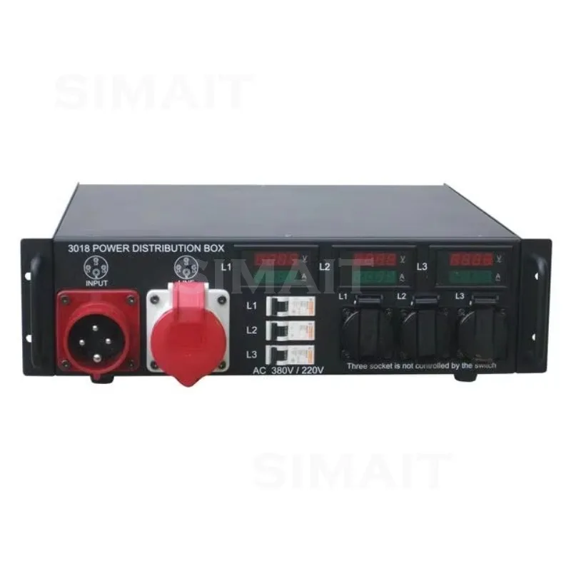 Professional Portable Power Distribution Box, 380V 220V 5Pin 3-Phase Master Switch, Durable Metal for Audio Sound Equipment