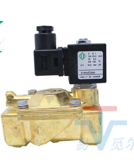 Normally Open Solenoid Valve 21w4zv250 220v 1-inch Imported Brass Two-way Solenoid Valve