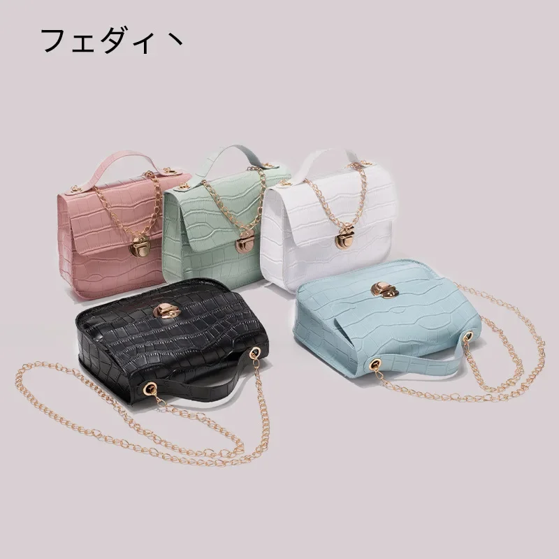 Crocodile pattern small square bag 2024Ladeis handbag versatile messenger bag autumn and winter new portable small square bag