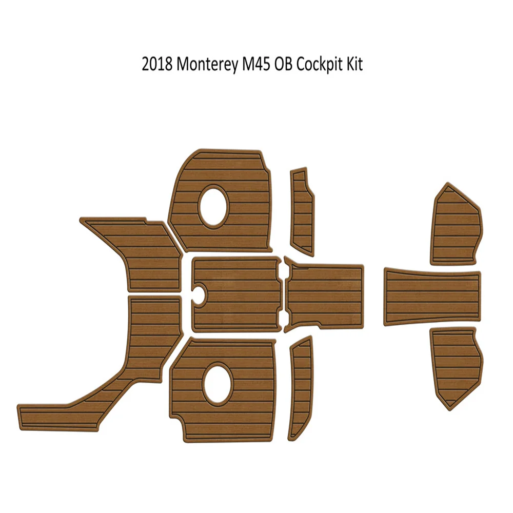 

2018 Monterey M45 OB Cockpit Pad Boat EVA Foam Faux Teak Deck Floor Mat Flooring Backing Self Adhesive SeaDek Gatorstep Style