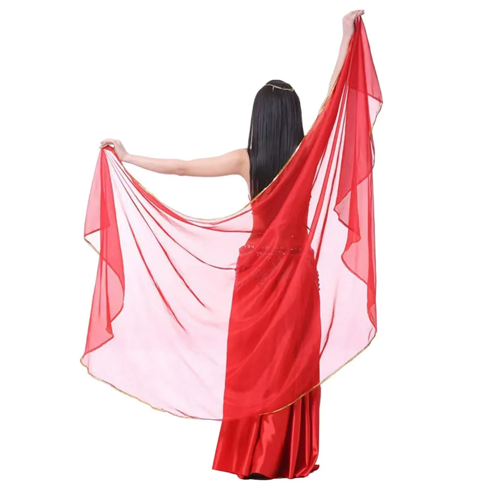 Moda luz véus de dança do ventre chiffon longo latino dança do ventre xales feminino cachecol seda desempenho xale mostrar trajes