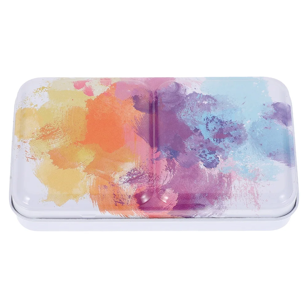 

1 Set Of Stylish Waterproof Watercolor Paint Box Stainless Steel Art Color Mixing Palette