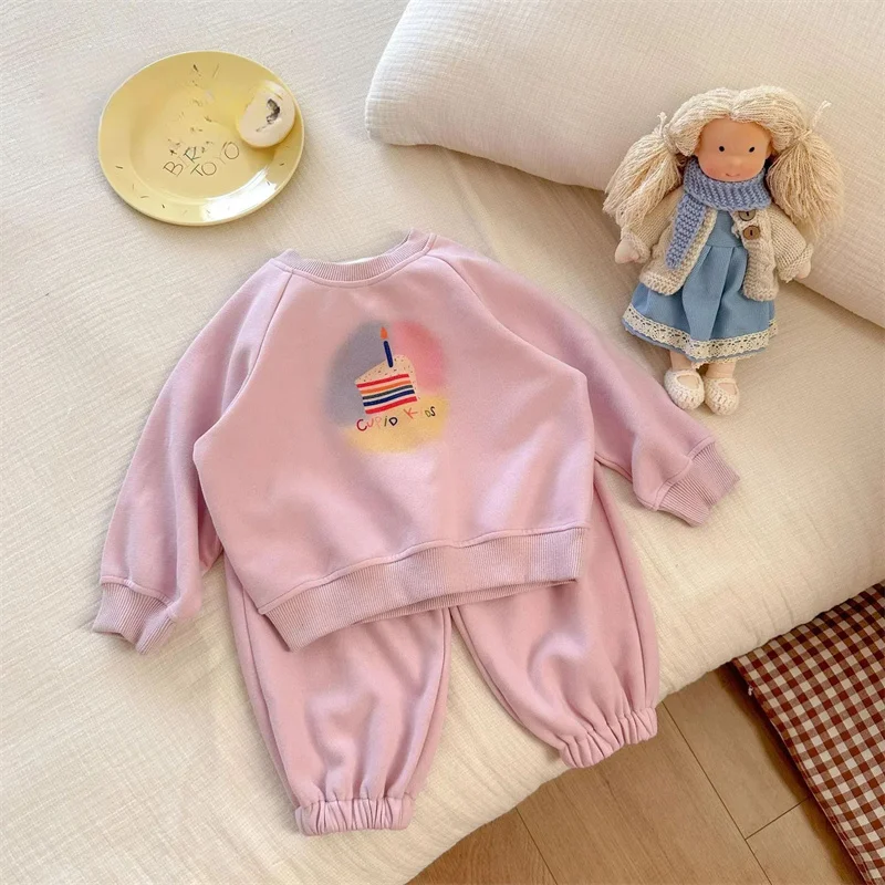 

Girls Coat +Pants Kids Suits 2PCS/Set Cotton 2024 Bow Spring Autumn Cotton High Quality Christmas Gift Children Clothing