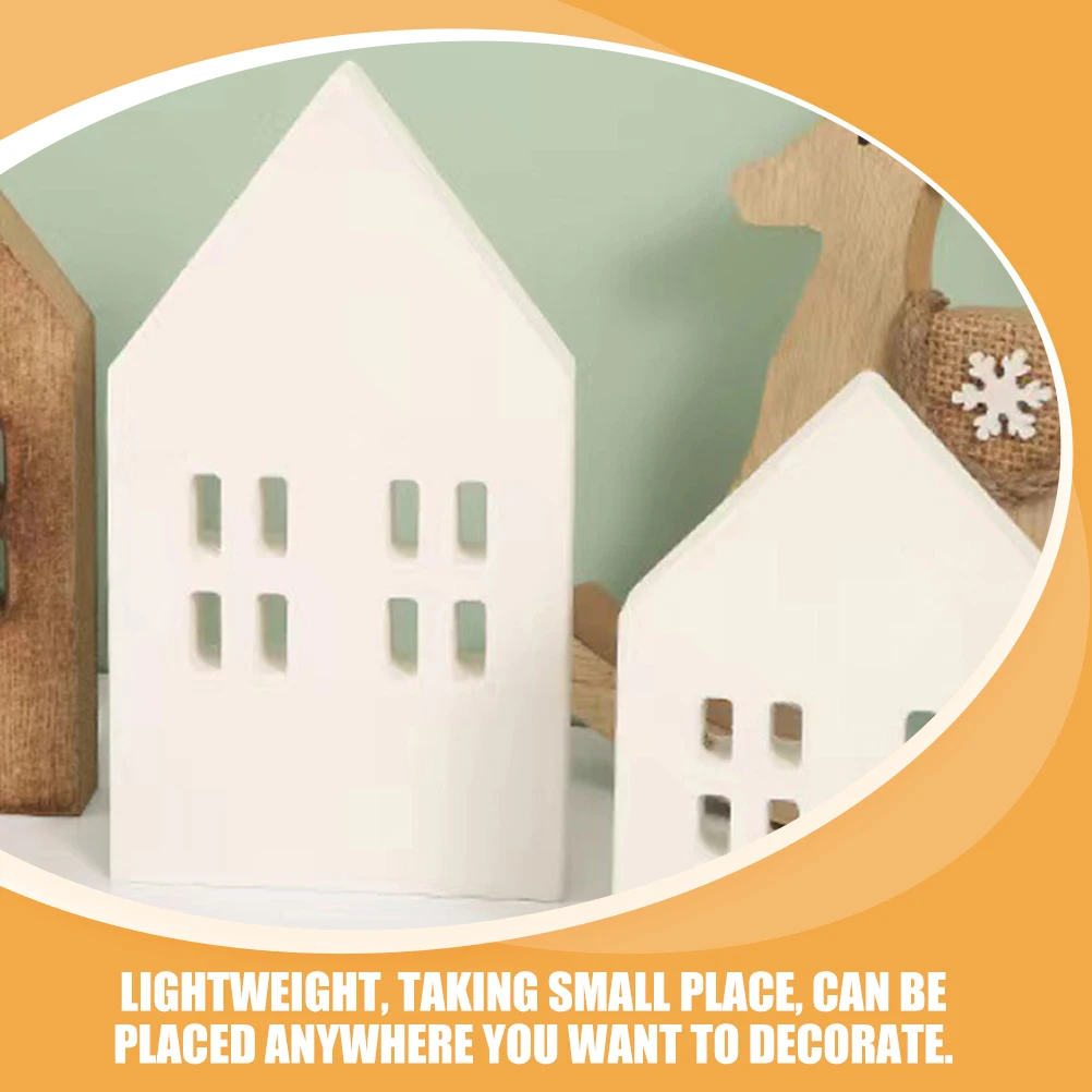 

2 Pcs Cabin Decorations Miniature House Minature Houses Crafts Kit Wooden Rooms Model Christmas