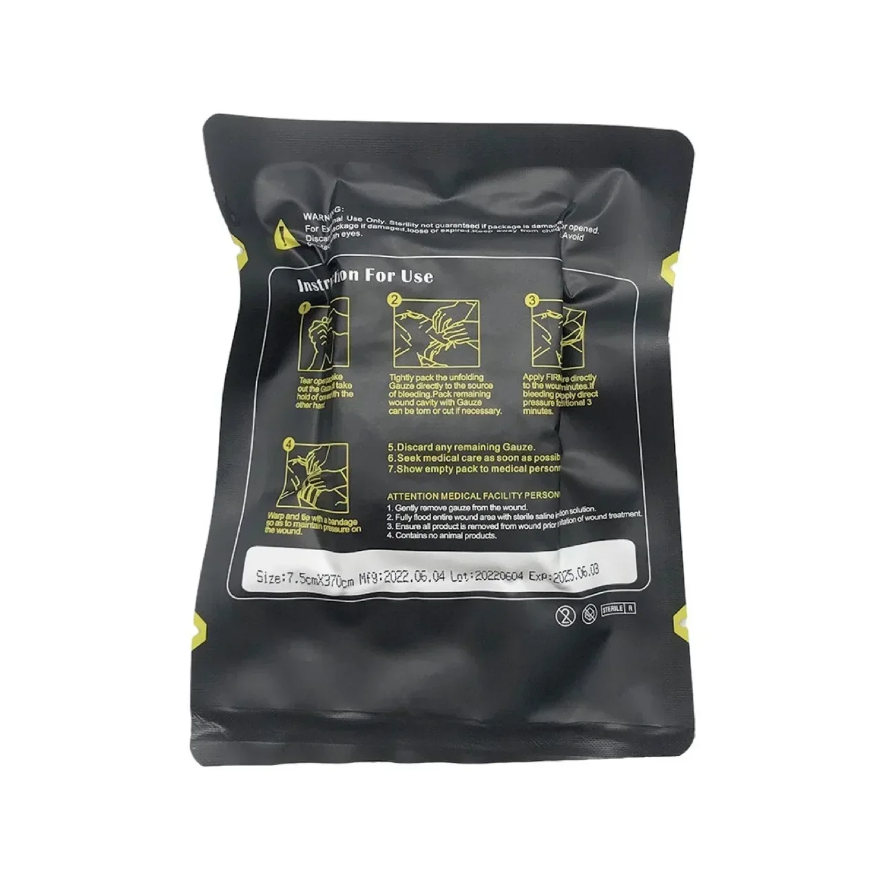 Taktische Kaolin Blutstillende komprimierte Gaze Notfall Outdoor Bindung Feste Bandage Erste-Hilfe-Set Blutungen Trauma Wundauflage